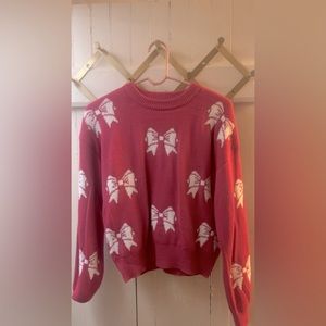 super cute hot pink bow sweater